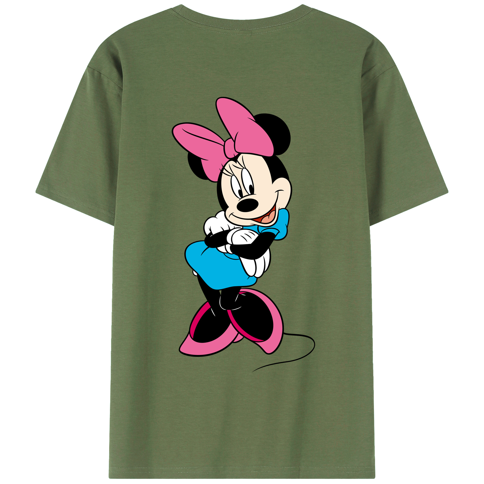 ミッキーマウス Mickey Mouse 綿100％ メンズ半袖Tシャツ（バックプリント） 通気性